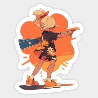 Cute Paddler Girl - Canoeing Sticker